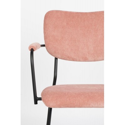 Krzesło z podłokietnikami Benson, różowy, Zuiver