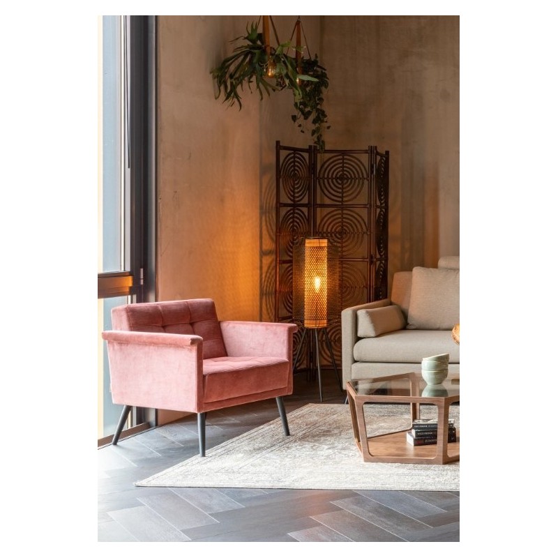 Fotel lounge Sir William Vintage, różowy, Dutchbone