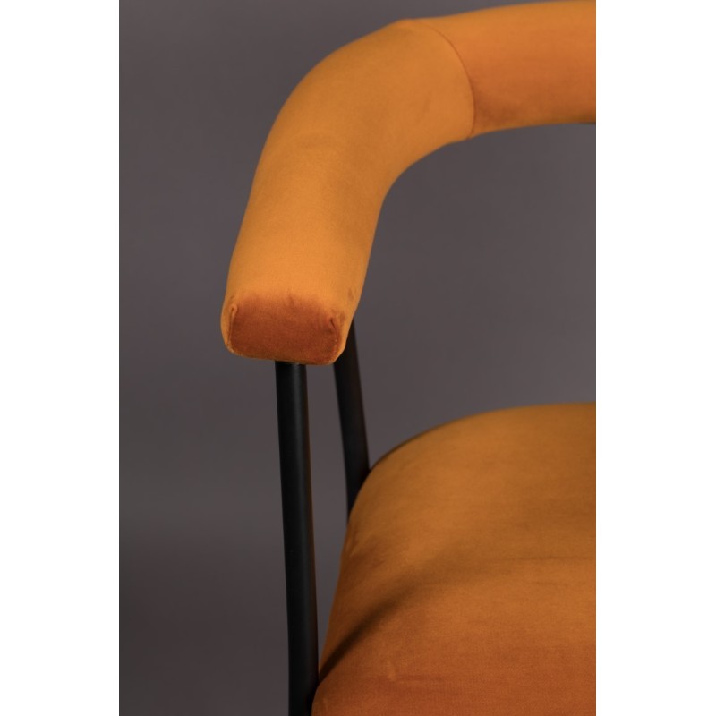 Aksamitne krzesło do jadalni Haily, jasnopomarańczowy, Dutchbone