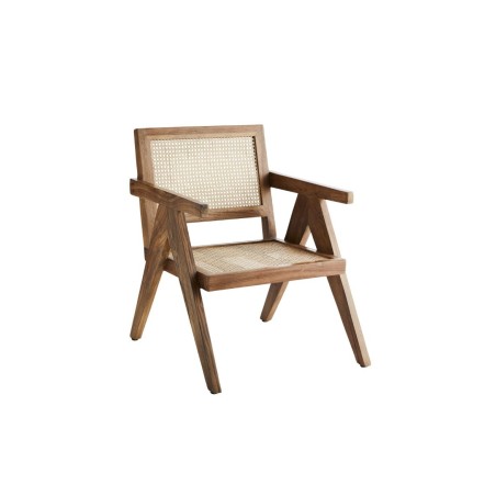 Krzesło lounge z drewna tekowego, naturalny, Madam Stoltz