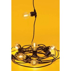 Lampki ogrodowe Bella Vista, czarny kabel/przezroczyste żarówki, Seletti