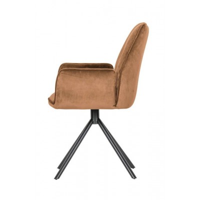 Krzesło tapicerowane do jadalni Amber velvet, karmelowy, Woood