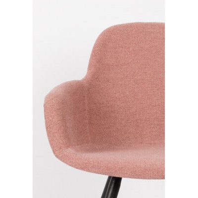 Tapicerowane krzesło Albert Kuip z podłokietnikami, różowy, Zuiver