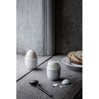Komplet kieliszków do jajek Rhombe, biały, Lyngby Porcelain