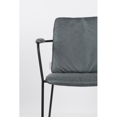 Krzesło z podłokietnikami Fab, niebiesko-szary, Zuiver