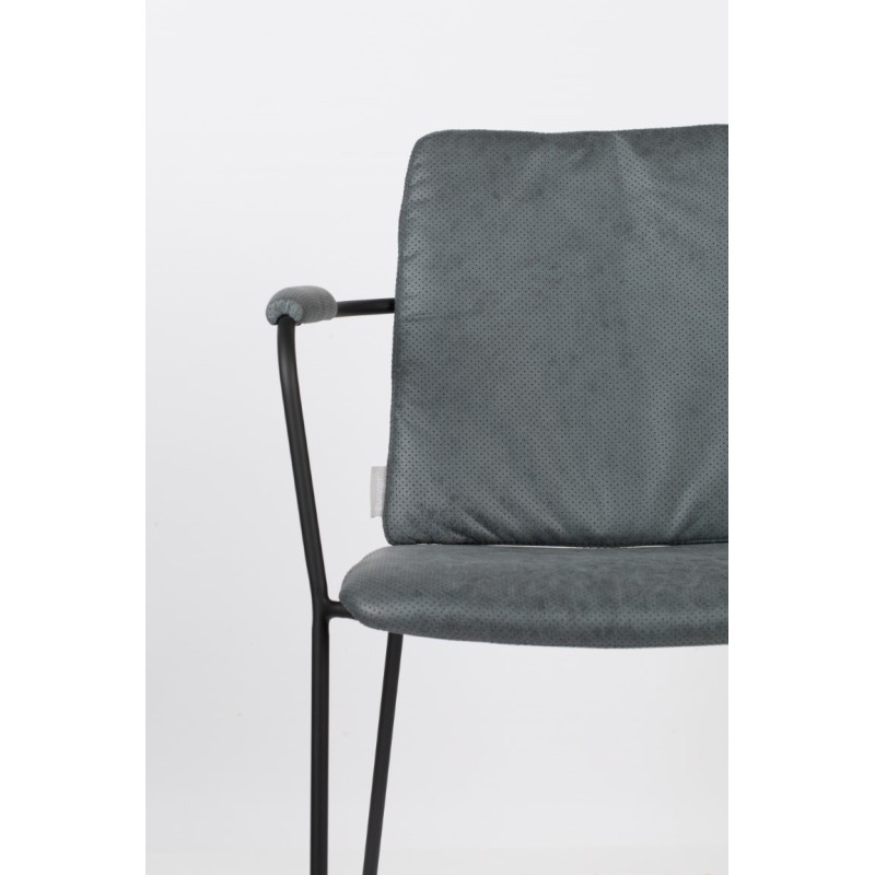 Krzesło z podłokietnikami Fab, niebiesko-szary, Zuiver
