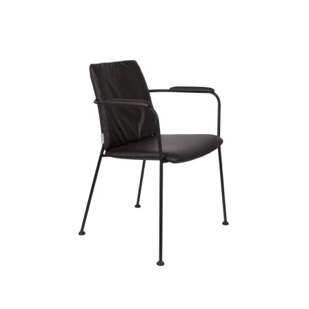 Krzesło z podłokietnikami Fab, czarny, Zuiver