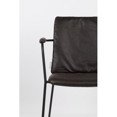 Krzesło z podłokietnikami Fab, czarny, Zuiver