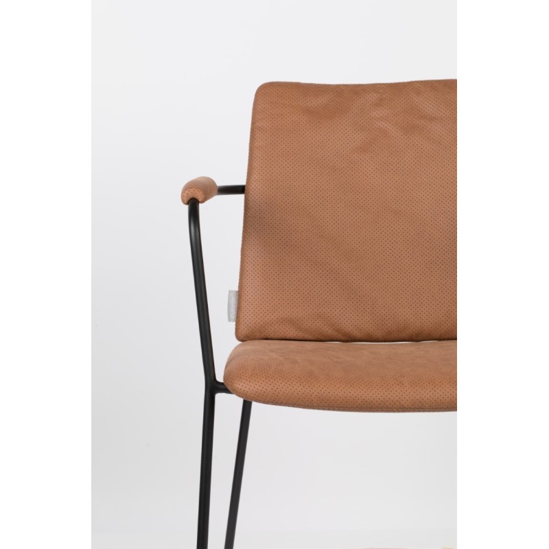 Krzesło z podłokietnikami Fab, brązowy, Zuiver
