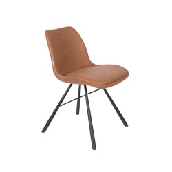 Tapicerowane krzesło do jadalni Brent Air, brązowy, Zuiver