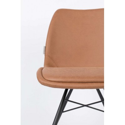 Tapicerowane krzesło do jadalni Brent Air, brązowy, Zuiver
