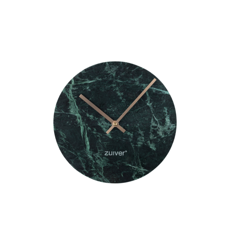 Marmurowy zegar Marble Time, zielony, Zuiver