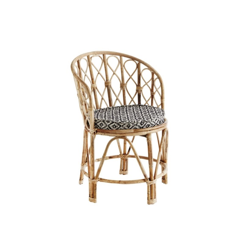 Krzesło drewniane z poduchą, naturalny, Madam Stoltz