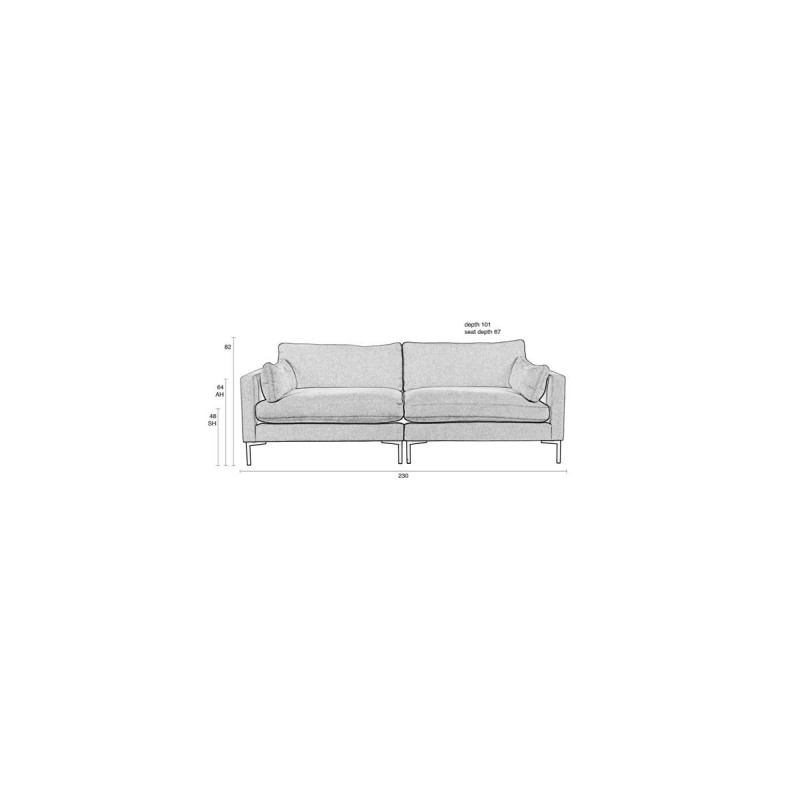 3-osobowa sofa Summer antracyt, Zuiver