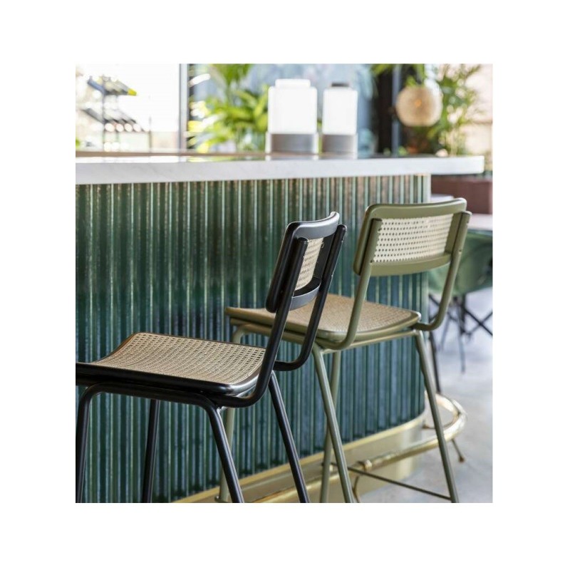 Nowoczesny stołek barowy Jort zielony/naturalny, Zuiver