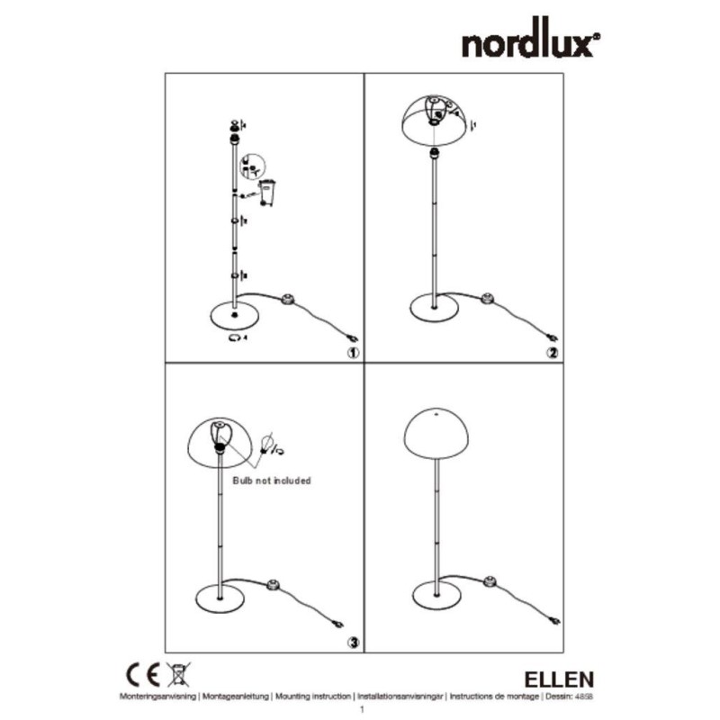 Lampa podłogowa Ellen czarna, Nordlux