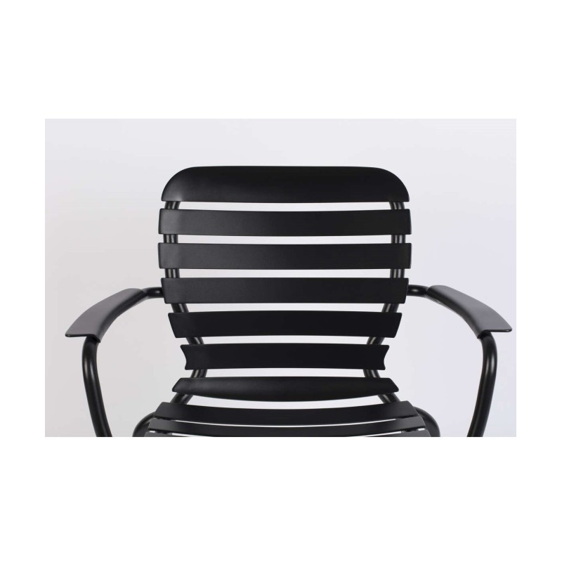 Czarne krzesło ogrodowe z podłokietnikami Vondel, Zuiver