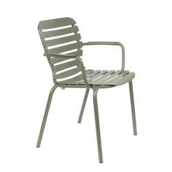 Zielone krzesło ogrodowe z podłokietnikami Vondel, Zuiver