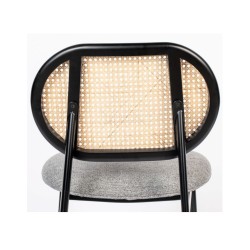 Krzesło Spike z plecionką wiedeńską, szare, Zuiver