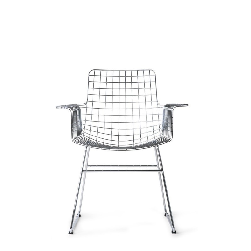 Krzesło metalowe z podłokietnikami Wire, HKliving