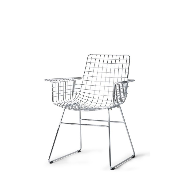 Krzesło metalowe z podłokietnikami Wire, HKliving