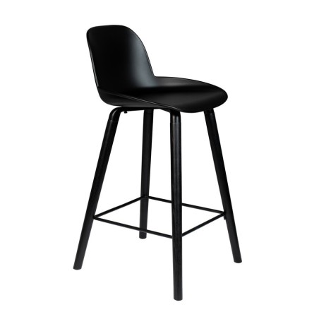 Czarne krzesło barowe niskie Albert Kuip, Zuiver