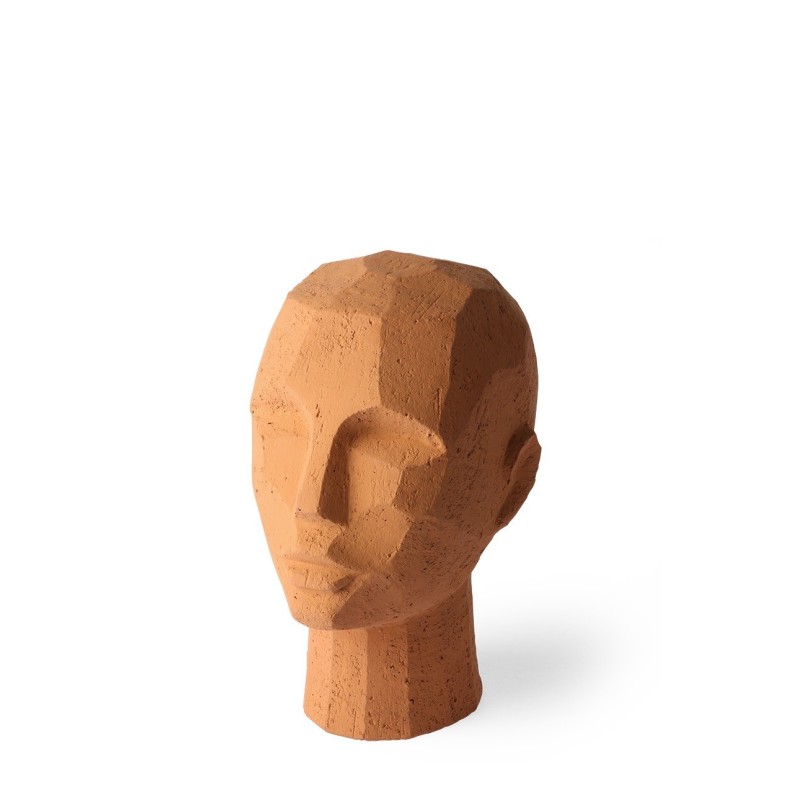 Abstrakcyjna rzeźba głowy terakota, HKliving