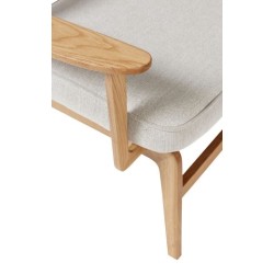Krzesło lounge z mikrofibrą, dąb, szare, Hübsch