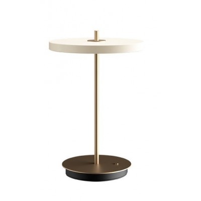 Przenośna lampa stołowa Asteria Move, Ø20 cm perłowa biel, UMAGE