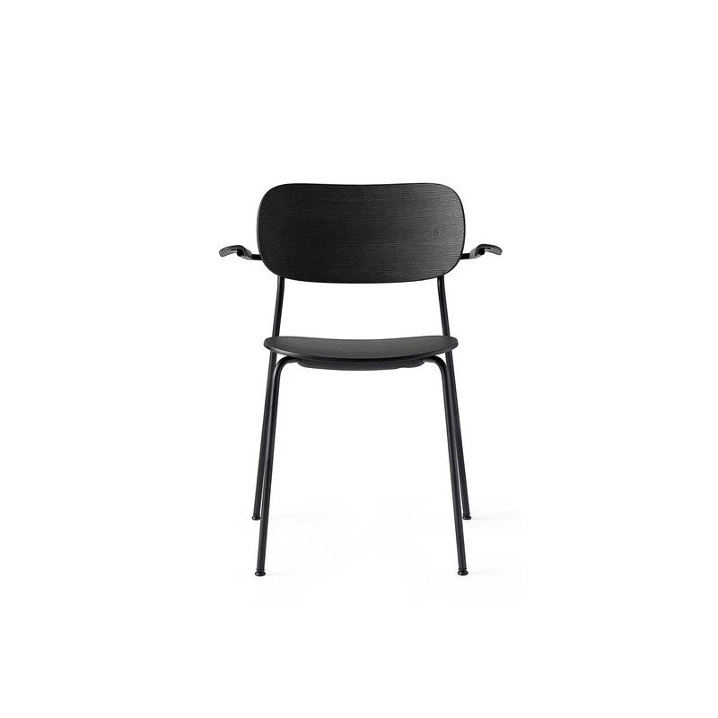 Krzesło Co Dining z podłokietnikiem, czarny, dąb, Menu