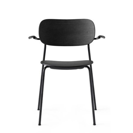 Krzesło Co Dining z podłokietnikiem, czarny, dąb, Menu