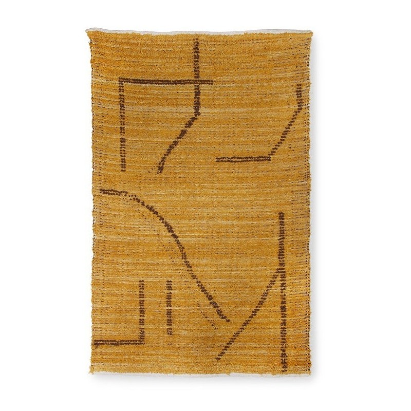 Ręcznie tkany bawełniany dywan ochra/brąz 120x180 cm, HKliving