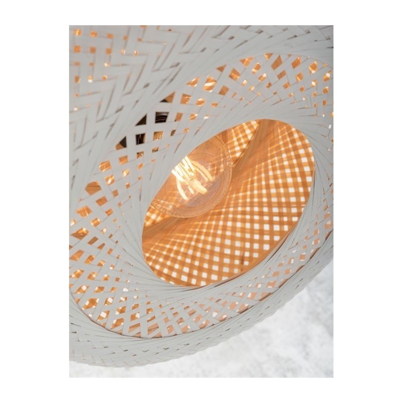 Naturalna lampa podłogowa  PALAWAN, biała 40x15 Good&Mojo