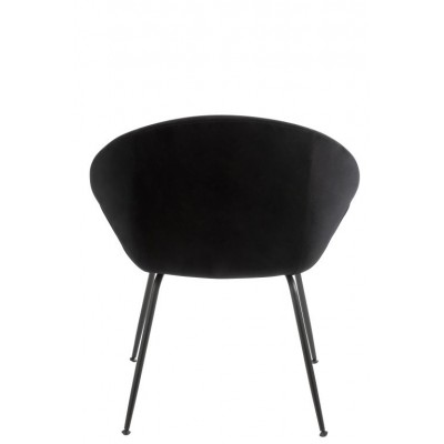 Tapicerowane, okrągłe krzesło, czarne,  J-Line
