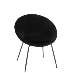 Tapicerowane, okrągłe krzesło, czarne, J-Line