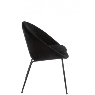 Tapicerowane, okrągłe krzesło, czarne,  J-Line