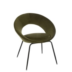 Tapicerowane, okrągłe krzesło, zielone, J-Line