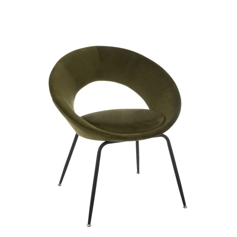 Tapicerowane, okrągłe krzesło, zielone,  J-Line