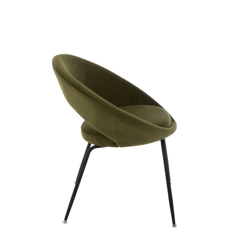 Tapicerowane, okrągłe krzesło, zielone,  J-Line