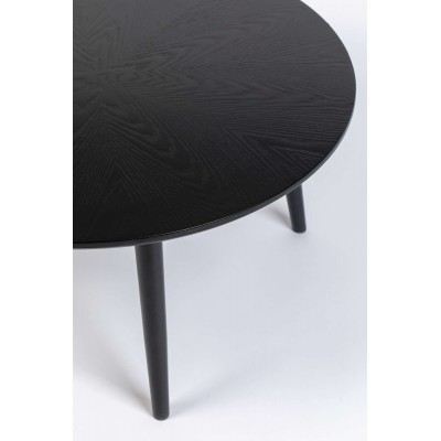 Czarny stół Fabio Ø100 cm, LuDesign