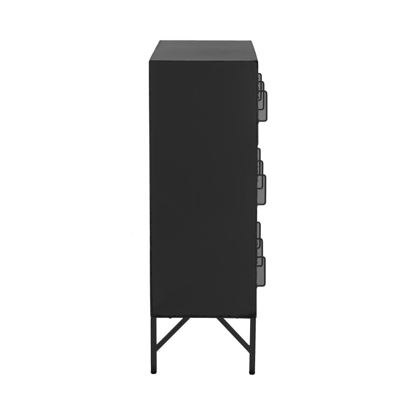 Szafka 9-drzwiowa metalowa, czarna, J-Line