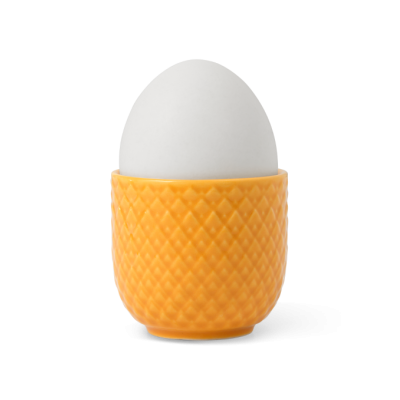 Żółty kieliszek do jajka Rhombe, Lyngby Porcelain