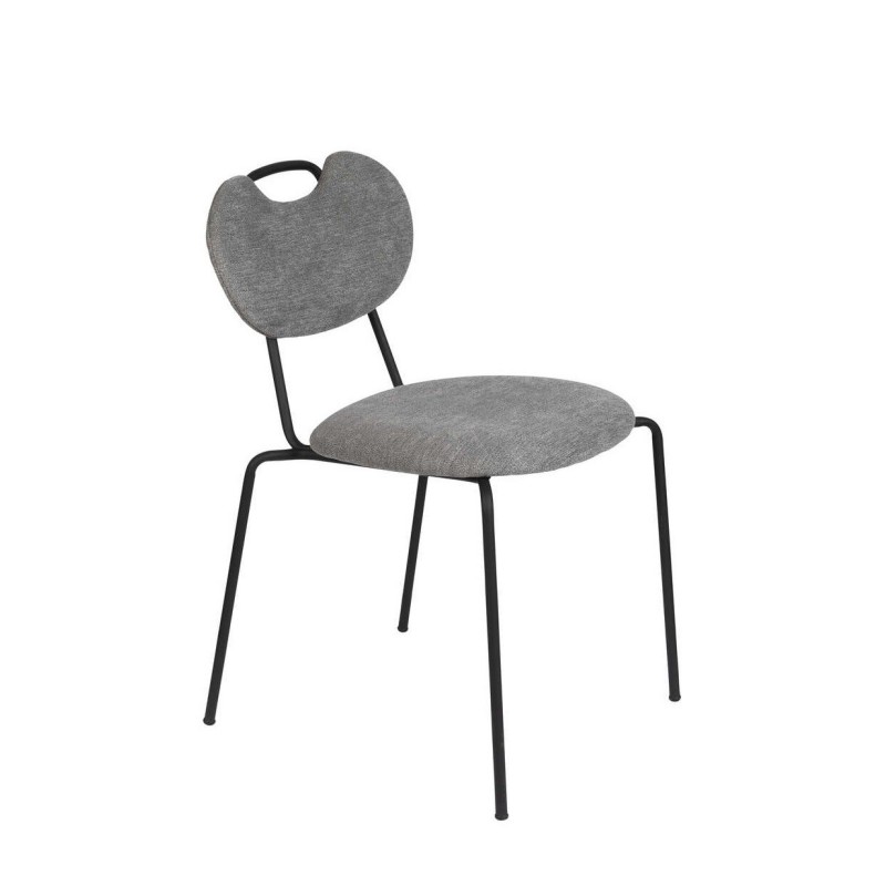 Tapicerowane szare krzesło Aspen, LuDesign