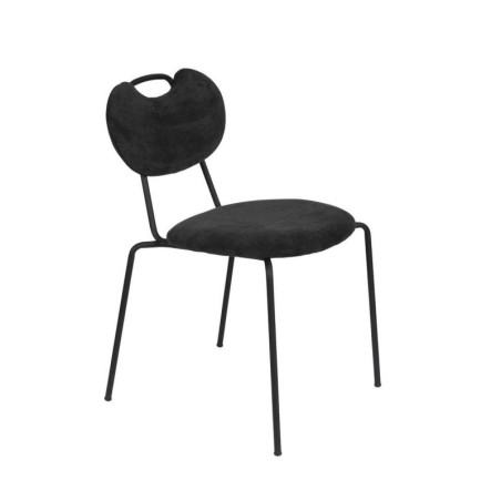Tapicerowane czarne krzesło Aspen, LuDesign