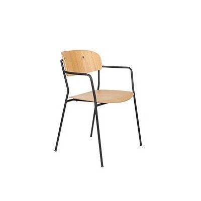 Krzesło z podłokietnikiem Jolien, czarny, LuDesign