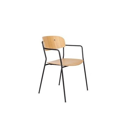 Krzesło z podłokietnikiem Jolien, czarny, LuDesign