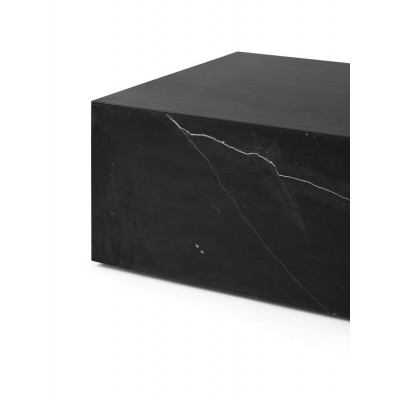 Niski marmurowy stolik Plinth, czarny, MENU