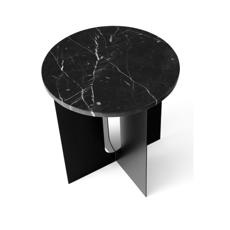 Czarny stolik z marmurowym blatem Androgyne, MENU