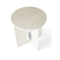 Biały stolik z marmurowym blatem Androgyne, MENU