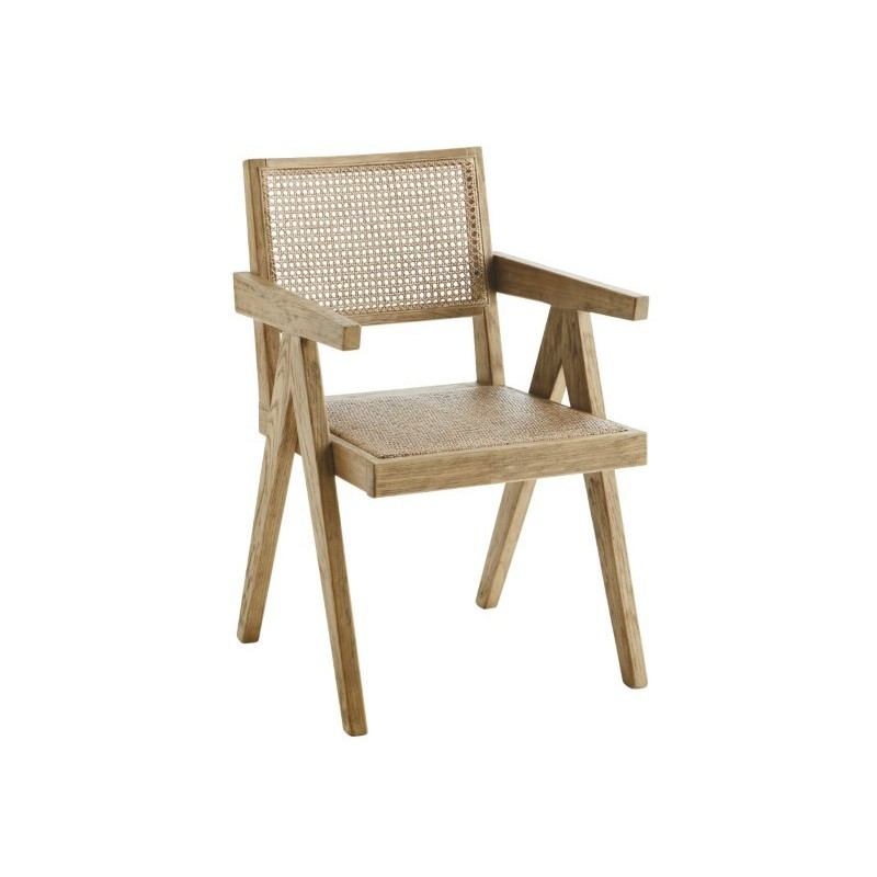 Krzesło z podłokietnikami Aza z drewna wiązu, Madam Stoltz